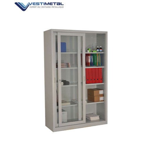 Armoire � portes vitr�es H195 x L120 x P45cm