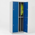 Vestiaire bi place salissant 4 casiers monobloc - H.195 cm - L40 cm