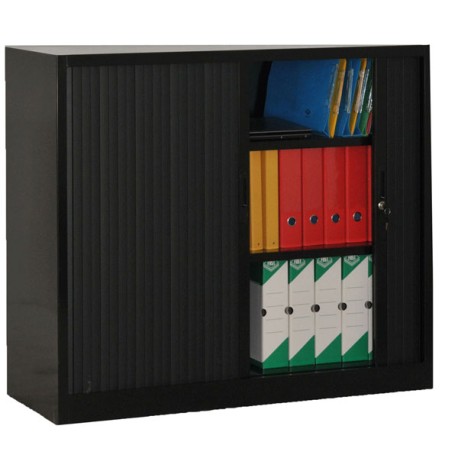 Armoire à Rideaux EasyOffice 104x110 Cm | Corps Polystyrène Recyclé, 2 Tablettes Réglables | Pour Bureau Ou Rangement