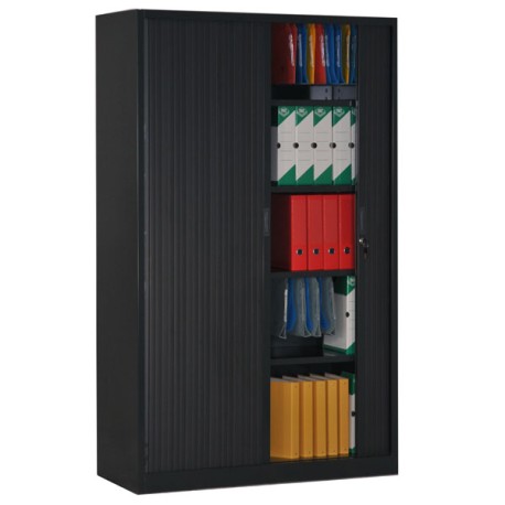 Armoire rideaux noir H195 x L120 x P46 cm