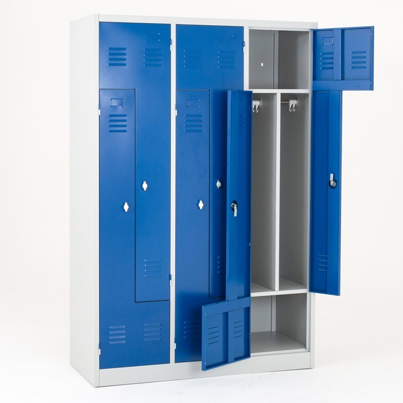 Vestiaires métalliques biplaces de 6 casiers largeur 40 cm