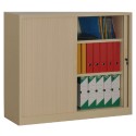 Armoire à rideaux beige H105 x L120 x P46 cm
