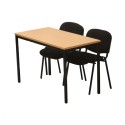 Table polyvalente rectangulaire 120 x 60 cm, plateau hêtre pieds noirs