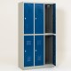 Vestiaire biplaces semi monobloc 6 casiers, portes bleues