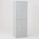 Vestiaire biplace 4 casiers monobloc portes grises- H1.80m - L30cm