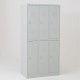 Vestiaire biplace 6 casiers monobloc portes grises - H1.80m - L30cm