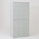 Vestiaire biplace 6 casiers monobloc portes grises - H1.80m - L30cm