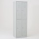Vestiaire biplaces semi monobloc 4 casiers, portes grises