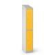 Vestiaire biplace 2 casiers monobloc portes jaunes- H1.80m - L30cm