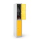 Vestiaire biplace 2 casiers monobloc portes jaunes- H1.80m - L30cm
