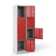 Vestiaires Multicases 8 cases portes rouges