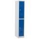 Vestiaire biplace 2 casiers monobloc - H1.95m - L30cm bleu