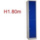 Vestiaire bi place 2 casiers monobloc - H1.80m - L40cm