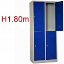 Vestiaire biplace 4 casiers monobloc - H1.80m - L40cm
