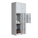 Vue 3/4 du vestiaire multicases 6 cases gris 41 cm