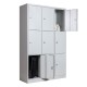 vue 3/4 du vestiaire multicases 9 cases 41 cm portes ouvertes
