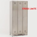 Vestiaire inox propre 3 cases sur pieds