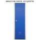 Vestiaire biplace 6 casiers monobloc portes bleues - H1.80m - L30cm