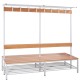 Banc double assise avec patères 2m