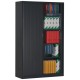 Armoire rideaux monobloc H195 L120 P46 cm coloris noir