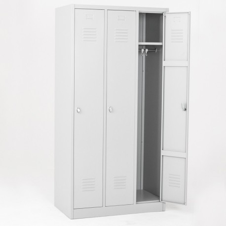 Vestiaire propre 3 cases éco portes grises