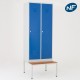 Vestiaire industrie salissante 2 cases monobloc