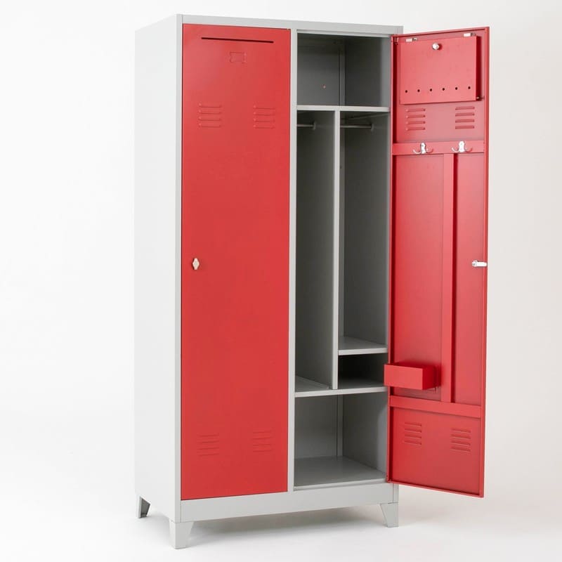 armoire vestiaire métallique pour pompier 2 cases